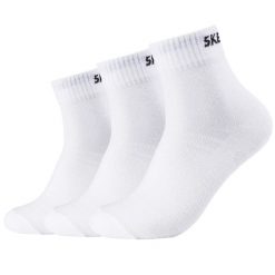 Skarpetki sportowe dla dorosłych 3PPK Unisex Mesh Ventilation Quarter Socks. Białe skarpetki damskie Skechers, bez wzorów, z meshu. Za 58.99 zł.