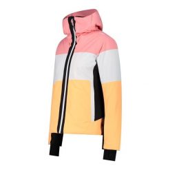 Kurtka damska narciarska damska CMP 33W0706. Białe kurtki sportowe damskie CMP, s, bez wzorów, z poliesteru, bez ramiączek, narciarskie. Za 549.99 zł.