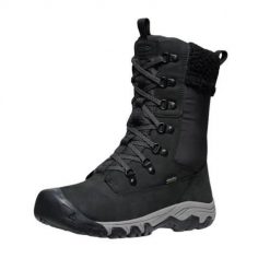 Buty trekkingowe damskie Keen Greta Tall Wp. Czarne obuwie trekkingowe damskie Keen, z materiału, za kostkę, bez zapięcia. Za 786.00 zł.