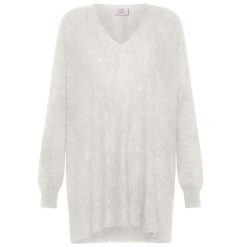 Sweter Deha Wooly Blend Z Dekoltem W Serek Damskie. Białe swetry nierozpinane damskie Deha, s, bez wzorów, z kaszmiru, bez kołnierzyka, bez ramiączek. Za 484.99 zł.