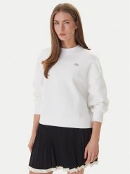Lacoste Bluza SF0046 Biały Oversize. Białe bluzy damskie Lacoste, bez wzorów, z bawełny, bez ramiączek, bez kaptura. Za 649.99 zł.