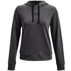 Damska Bluza Z Kapturem Rival Terry. Szare bluzy damskie Under Armour, l, bez wzorów, bez ramiączek, z kapturem. Za 222.99 zł.