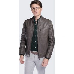 Kurtka męska. Szare kurtki męskie Wittchen, m, bez wzorów, ze skóry, eleganckie, bez kaptura. W wyprzedaży za 599.90 zł.