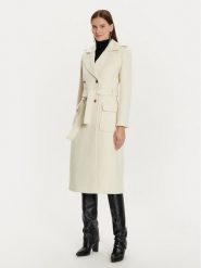 Morgan Płaszcz wełniany 242-GANASH Écru Regular Fit. Płaszcze damskie Morgan, bez wzorów, z wełny, bez kołnierzyka, bez kaptura. Za 1,079.00 zł.