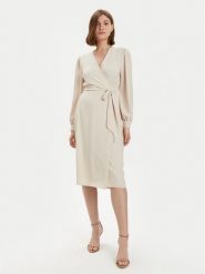 Rinascimento Sukienka codzienna CFC0118483003 Beżowy Regular Fit. Brązowe sukienki damskie Rinascimento, na co dzień, l, bez wzorów, z syntetyku, bez kołnierzyka, bez ramiączek, proste. Za 469.99 zł.
