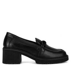 Półbuty Lasocki. Czarne półbuty damskie Lasocki, bez wzorów, bez obcasa, na obcasie, bez zapięcia. Za 249.99 zł.