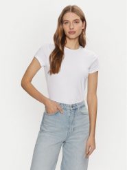 Calvin Klein T-Shirt K20K208049 Biały Slim Fit. Białe t-shirty damskie Calvin Klein, xl, bez wzorów, z bawełny, bez kołnierzyka, bez ramiączek. Za 129.99 zł.