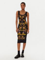 Versace Jeans Couture Sukienka codzienna 78HAO9P6 Czarny Slim Fit. Czarne sukienki damskie Versace Jeans Couture, na co dzień, bez wzorów, z jeansu, bez kołnierzyka, bez ramiączek, proste. Za 669.99 zł.