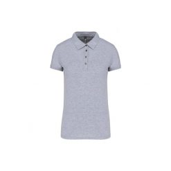 Damska koszulka polo z dżerseju Kariban. Szare bluzki damskie KARIBAN, bez wzorów, z dżerseju, eleganckie, bez kołnierzyka, bez ramiączek. Za 118.00 zł.