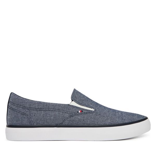 Tenisówki Tommy Hilfiger. Niebieskie trampki męskie Tommy Hilfiger, bez wzorów, bez zapięcia. Za 208.99 zł.