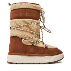 Śniegowce Guess. Brązowe śniegowce damskie Guess, bez zapięcia. Za 709.99 zł.