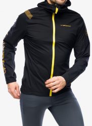 Kurtka do biegania męska La Sportiva Pocketshell Jacket. Czarne kurtki sportowe męskie La Sportiva, l, bez wzorów, bez kaptura, do biegania. Za 824.95 zł.