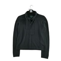 Second life - Damski czarny sweter z wełny i kaszmiru - Jak nowy. Czarne swetry nierozpinane damskie Ralph Lauren, bez wzorów, z kaszmiru, bez kołnierzyka, bez ramiączek. Za 203.00 zł.