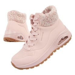 Buty damskie Skechers Uno Rugged. Czerwone obuwie sportowe damskie Skechers, bez wzorów, ze skóry, bez zapięcia, trekkingowe. Za 289.00 zł.