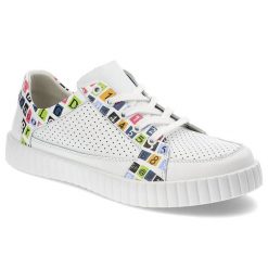 Białe Półbuty Artiker Stylowe Obuwie Damskie. Białe półbuty damskie Artiker, w ażurowe wzory, ze skóry, eleganckie, bez obcasa, bez zapięcia. Za 179.00 zł.