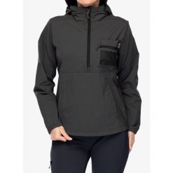 Kurtka przeciwwiatrowa damska Royal Robbins Merced Anorak. Szare kurtki sportowe damskie ROYAL ROBBINS, bez wzorów, z softshellu, bez ramiączek, bez kaptura, trekkingowe. Za 482.99 zł.