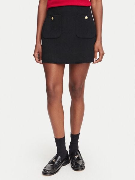 Tommy Hilfiger Spódnica mini WW0WW52234 Czarny Regular Fit. Czarne spódnice damskie Tommy Hilfiger, bez wzorów, z syntetyku, mini. Za 476.99 zł.