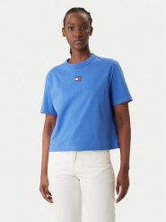 Tommy Jeans T-Shirt DW0DW22202 Niebieski Boxy Fit. Niebieskie t-shirty damskie Tommy Jeans, xl, bez wzorów, z bawełny, bez kołnierzyka, bez ramiączek. Za 169.99 zł.