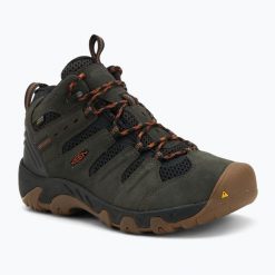 Buty trekkingowe męskie KEEN Headout Mid Waterproof. Zielone trekkingi męskie Keen, bez zapięcia. Za 449.99 zł.