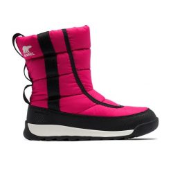 Śniegowce juniorskie Sorel Outh Whitney II Puffy Mid. Czerwone buty zimowe męskie Sorel, na zimę, bez wzorów, bez obcasa, bez zapięcia. Za 309.99 zł.