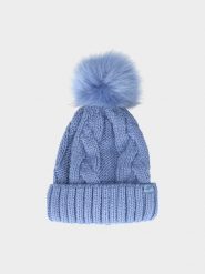 4F Czapka zimowa damska - granatowa S. Niebieskie czapki damskie 4F, na zimę, bez wzorów, z polaru, klasyczne. Za 39.99 zł.