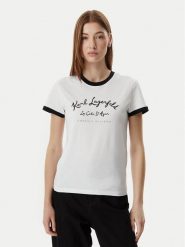 KARL LAGERFELD T-Shirt B2W17021 Biały Slim Fit. Białe t-shirty damskie KARL LAGERFELD, l, bez wzorów, z bawełny, bez kołnierzyka, bez ramiączek. Za 429.99 zł.