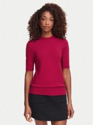 Tommy Hilfiger Sweter WW0WW49705 Czerwony Slim Fit. Czerwone swetry nierozpinane damskie Tommy Hilfiger, xs, bez wzorów, z bawełny, bez kołnierzyka, bez ramiączek. Za 369.99 zł.