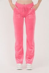 JUICY COUTURE Różowe damskie spodnie dresowe Del Ray Pocketed Pant, Rozmiar S. Czerwone spodnie dresowe damskie Juicy Couture, bez wzorów, z dresówki. W wyprzedaży za 299.99 zł.