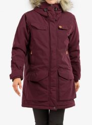 Płaszcz damski Fjallraven Nuuk Parka. Czerwone parki damskie Fjällräven, na zimę, m, bez wzorów, z futra, bez kołnierzyka, bez kaptura. Za 1,846.89 zł.
