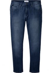 Dżinsy ze stretchem slim fit straight. Niebieskie jeansy męskie bonprix, z jeansu. Za 97.99 zł.