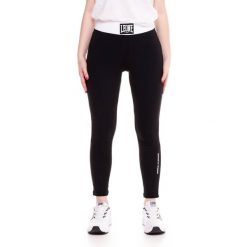 Legginsy z bawełna na co dzień na siłownię. Czarne legginsy damskie LEONE 1947 APPAREL, bez wzorów, z bawełny. W wyprzedaży za 96.83 zł.