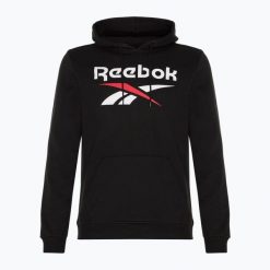 Bluza męska Reebok Identity Big Logo Fleece Hoodie. Czarne bluzy sportowe męskie Reebok, m, bez wzorów, bez kaptura. Za 239.99 zł.