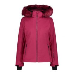 Damska kurtka narciarska softshell CMP. Czerwone kurtki sportowe damskie CMP, bez wzorów, z softshellu, bez ramiączek, bez kaptura, narciarskie. Za 842.20 zł.