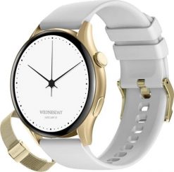 Smartwatch Gravity GT11-2 Złoty Pasek + Bransoleta (GT11). Żółte zegarki smartwatch Gravity, bez wzorów. Za 164.01 zł.