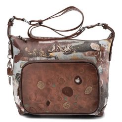 Brązowa Torebka Anekke Elegancka Listonoszka Damska. Brązowe listonoszki damskie Anekke, z aplikacjami, z materiału, zdobione, bez dodatków. Za 369.00 zł.
