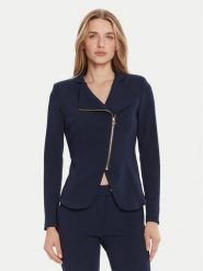 Rinascimento Marynarka CFC0125220003 Granatowy Slim Fit. Niebieskie marynarki i żakiety damskie Rinascimento, bez wzorów, z syntetyku, bez kołnierzyka, bez ramiączek. Za 449.99 zł.