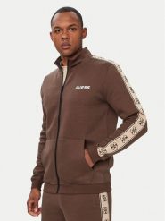 Guess Bluza Z2YQ10 KB3P2 Brązowy ciemny Regular Fit. Brązowe bluzy męskie Guess, m, z aplikacjami, z bawełny, bez ramiączek, bez kaptura. Za 434.99 zł.