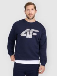 4F Bluza dresowa nierozpinana bez kaptura męska - granatowa XL. Niebieskie bluzy męskie 4F, m, bez wzorów, z bawełny, bez ramiączek, bez kaptura. Za 129.99 zł.