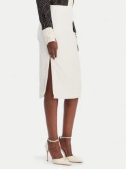 Elisabetta Franchi Spódnica ołówkowa GO-164-61E2-V250 Biały Regular Fit. Białe spódnice damskie Elisabetta Franchi, bez wzorów, z syntetyku, ołówkowe. Za 1,069.00 zł.