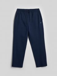 4F Spodnie dresowe męskie - granatowe L. Niebieskie spodnie sportowe męskie 4F, l, bez wzorów, z dresówki. Za 149.99 zł.