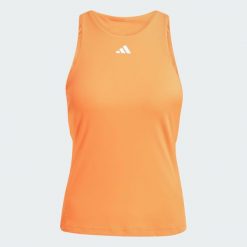 Koszulka Tennis Climacool Y-Tank. Brązowe bluzki damskie Adidas, bez wzorów, sportowe, bez kołnierzyka, bez ramiączek. Za 239.00 zł.