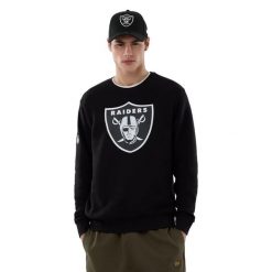 Bluza Las Vegas Raiders NOS NFL Crew. Czarne bluzy męskie New Era, m, bez wzorów, bez ramiączek, bez kaptura. Za 299.50 zł.
