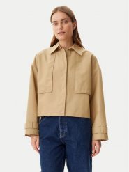 Calvin Klein Kurtka przejściowa K20K208379 Beżowy Relaxed Fit. Brązowe kurtki damskie Calvin Klein, bez wzorów, z bawełny, bez kaptura. Za 809.99 zł.