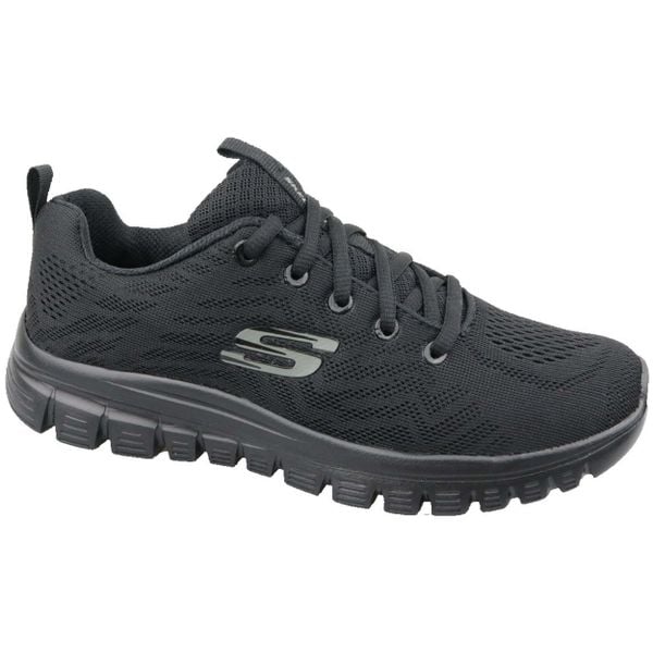 Buty damskie SKECHERS Graceful Get Connected. Czarne obuwie sportowe damskie Skechers, bez wzorów, bez zapięcia. Za 219.99 zł.
