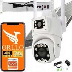 Kamera IP ORLLO WIFI 4G SIM TZ8 4K obrotowa z panelem słonecznym 2 obiektywy. Akcesoria do aparatów i kamer ORLLO. Za 1,799.00 zł.