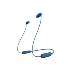 Sony WI-C100 Zestaw słuchawkowy Bezprzewodowy Douszny Połączenia/muzyka Bluetooth Niebieski. Niebieskie słuchawki bezprzewodowe SONY. Za 158.99 zł.