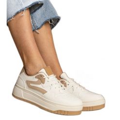 Białe sneakersy trampki damskie sportowe. Białe trampki i tenisówki damskie bez wzorów, z syntetyku, bez zapięcia. Za 94.52 zł.