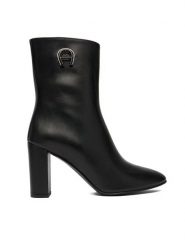 Aigner Botki 1252260 Czarny. Czarne botki damskie Aigner, bez wzorów, ze skóry, bez obcasa, na słupku, bez zapięcia. Za 1,519.00 zł.