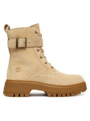 Timberland Trzewiki Cora Valley TB0A6FBWER31 Beżowy. Brązowe botki damskie Timberland, bez wzorów, z nubiku, bez obcasa, na płaskiej podeszwie, bez zapięcia. Za 639.99 zł.