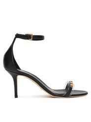 Elisabetta Franchi Sandały SA56L61E2 Czarny. Czarne sandały damskie Elisabetta Franchi, bez wzorów, ze skóry, bez obcasa, na szpilce, bez zapięcia. Za 2,339.00 zł.